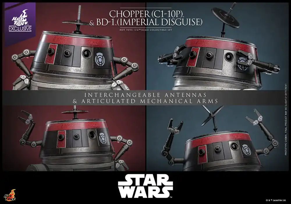 Star Wars Action Figure Set 1/6 Chopper (C1-10P™) &amp; BD-1™ (Imperial Disguise) 18 cm &amp; 8 cm product photo