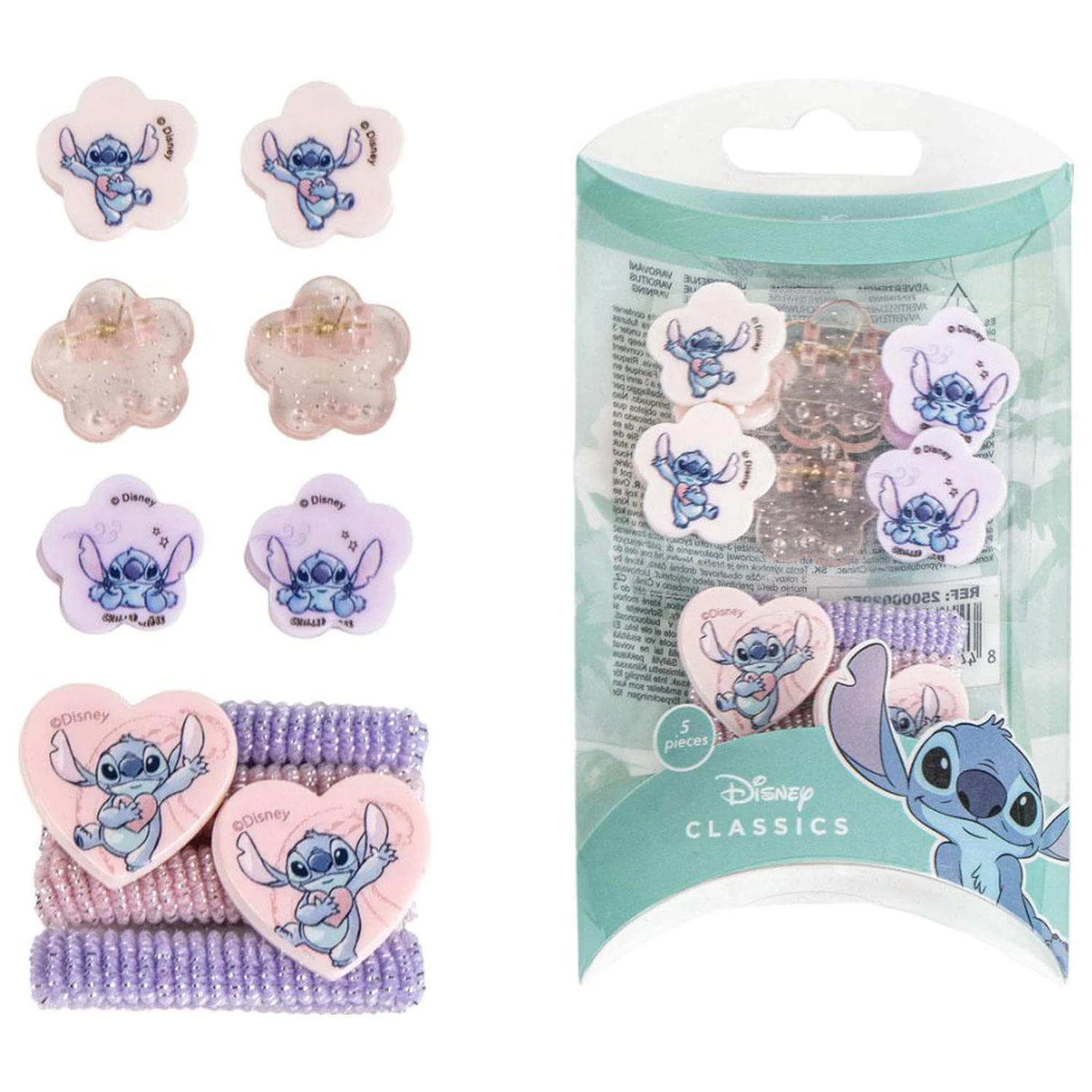 Stitch Alien Heart Hair Clip, Hair Tie Set in Box product photo