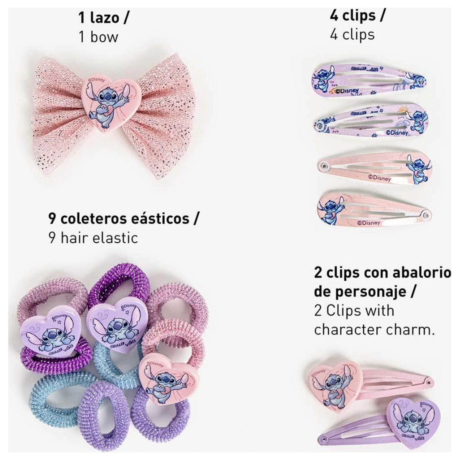 Stitch Alien Love Hair Accessory Set in Bag product photo