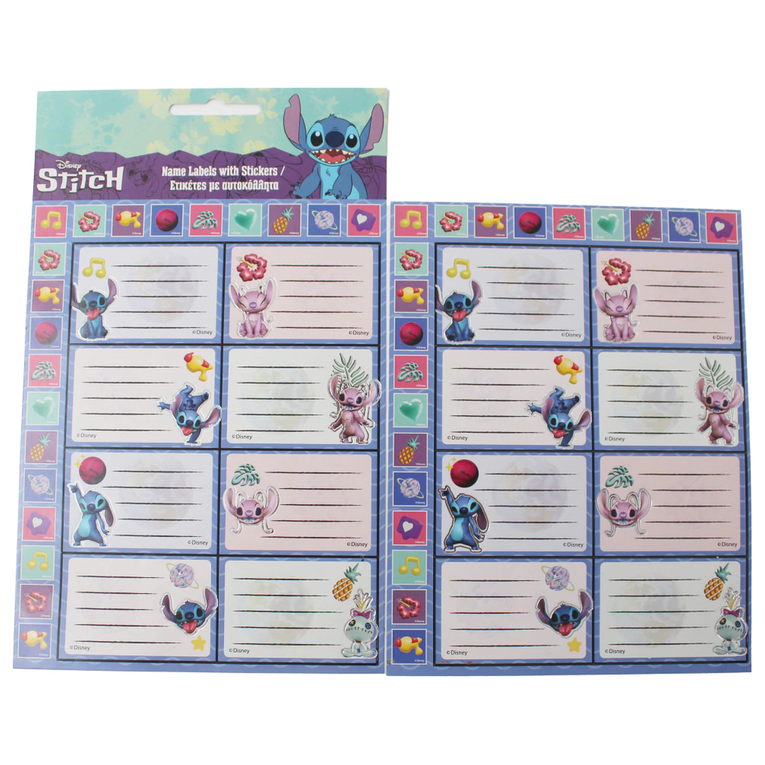 Stitch Aliens Notebook Label Sticker with 16 Pcs product photo