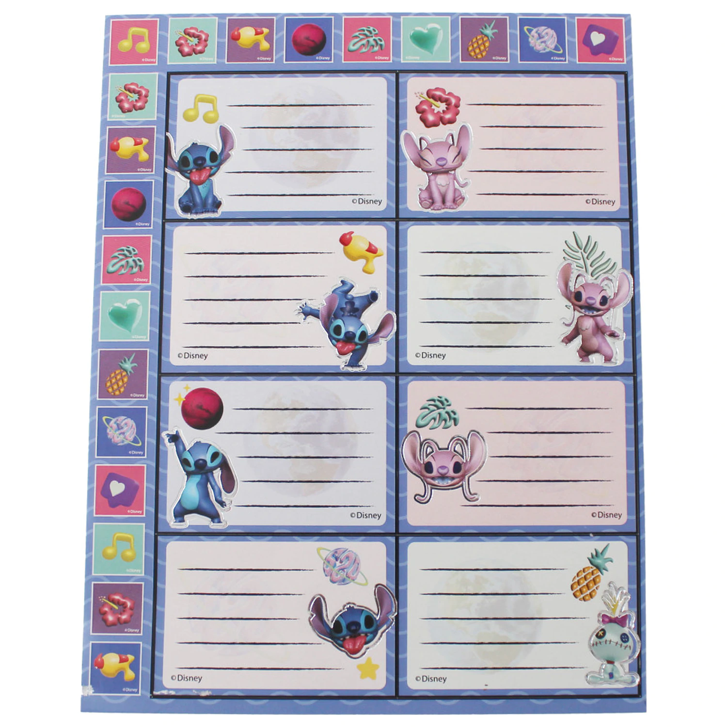 Stitch Aliens Notebook Label Sticker with 16 Pcs product photo