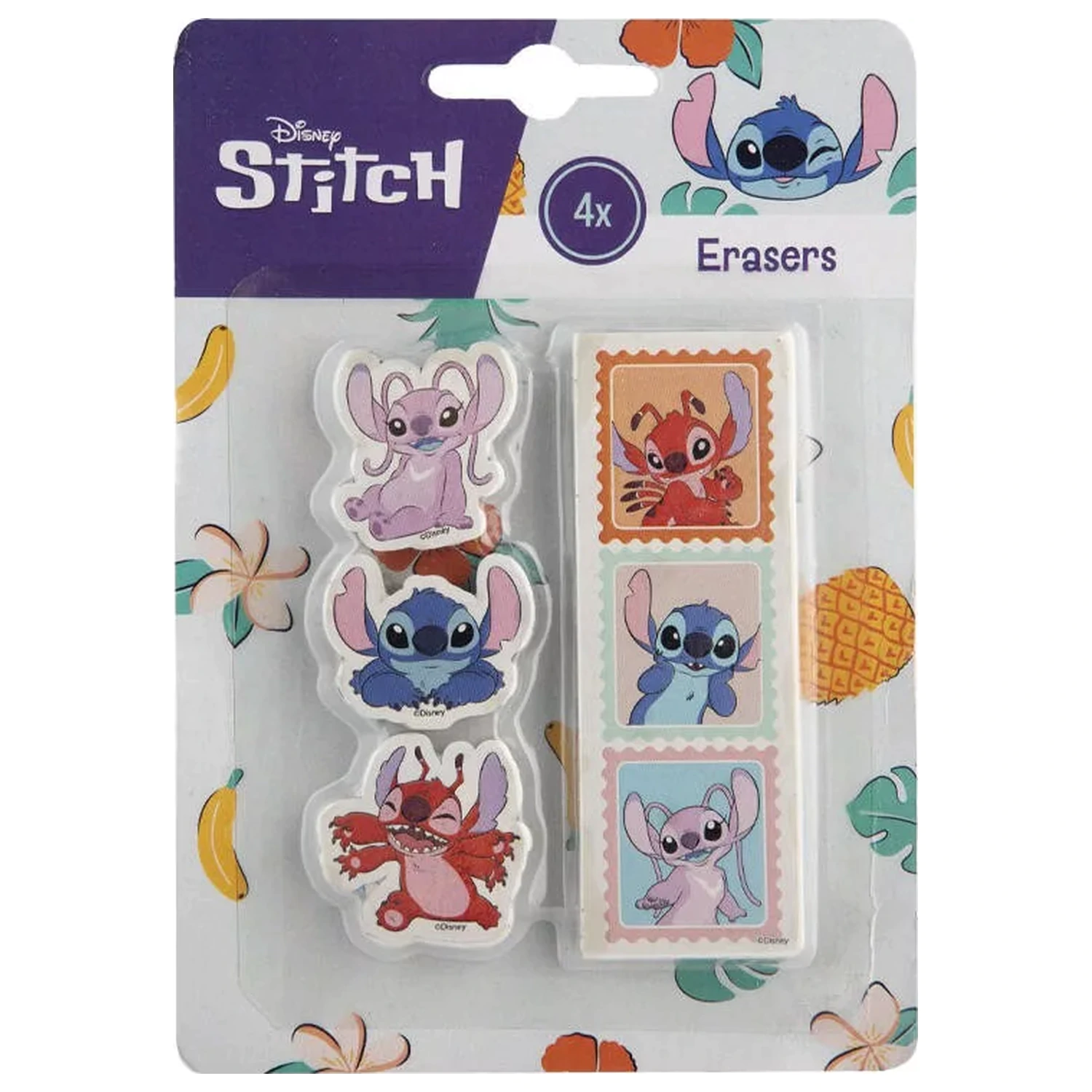 Stitch Aloha shaped eraser set 4 pcs product photo