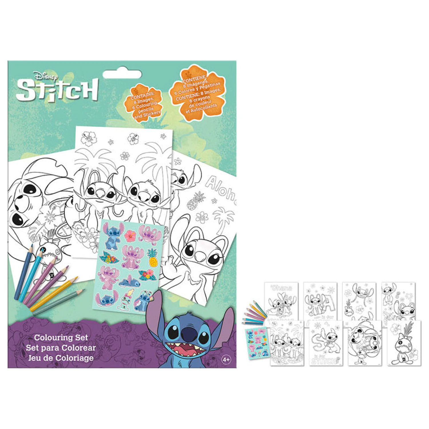 Stitch Aloha coloring set with stickers product photo