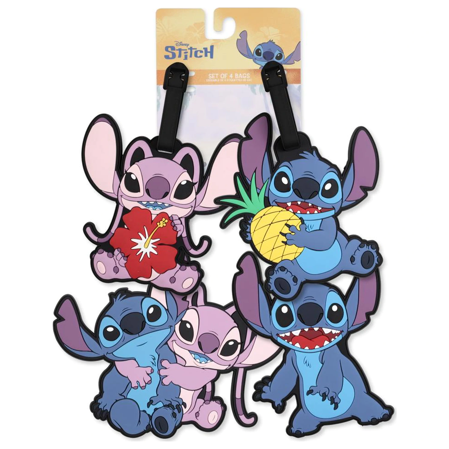 Stitch & Angel Luggage Tag Set 4 Pc. product photo