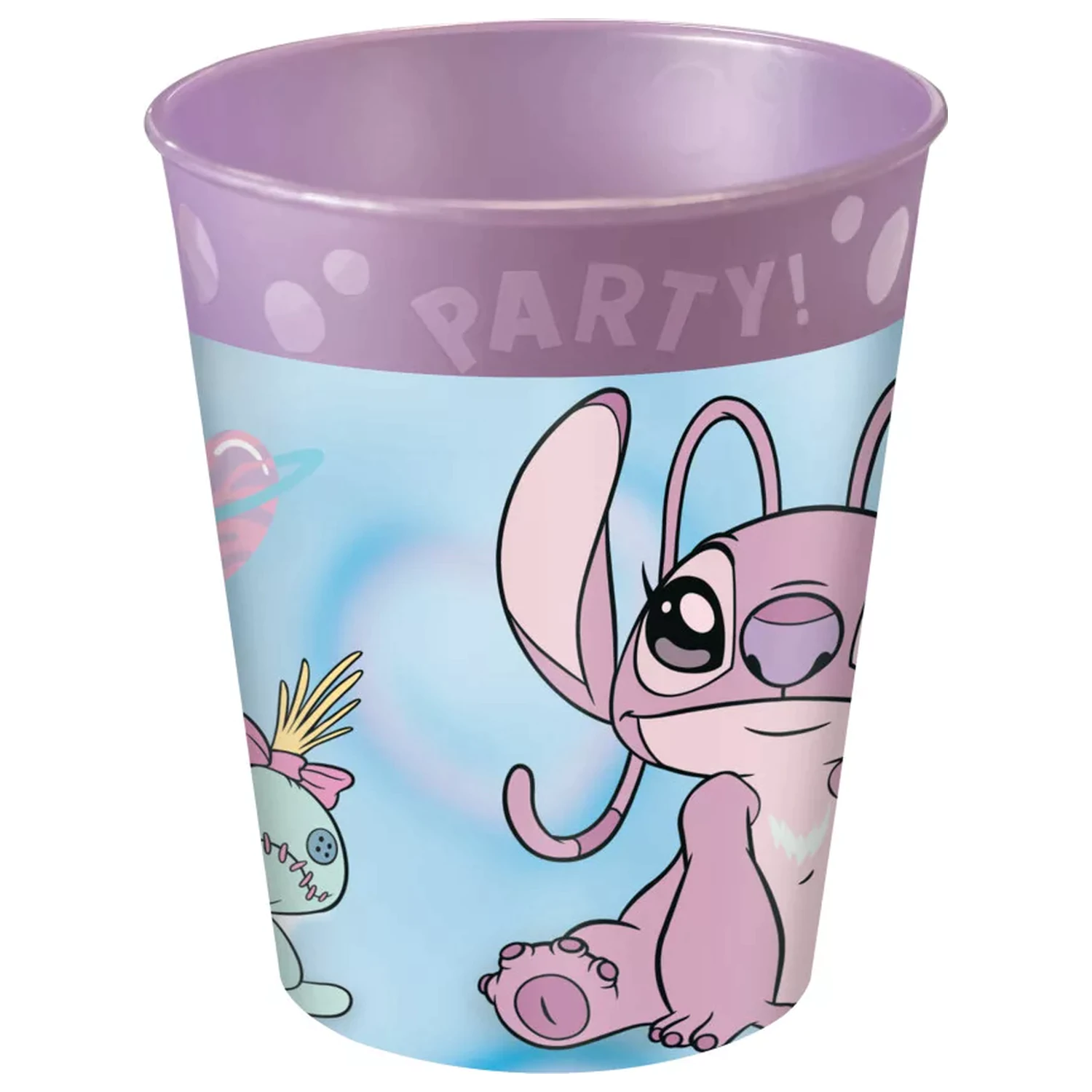 Stitch and Angel Cute micro premium plastic cup set 4 pcs 250 ml product photo