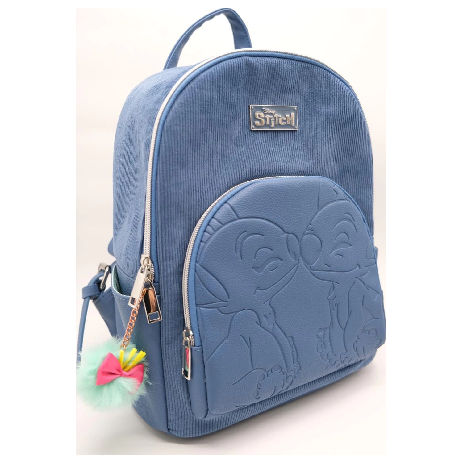 Stitch & Angel Fashion Duo Blue Corduroy Backpack product photo
