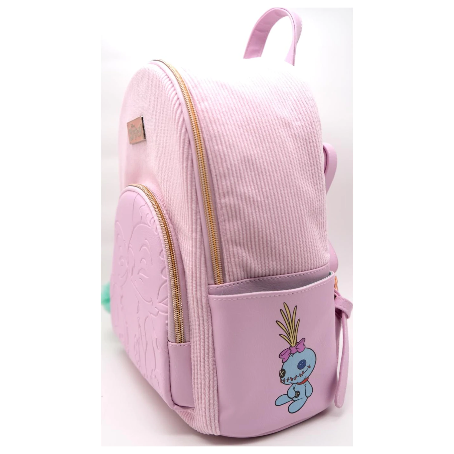 Stitch & Angel Fashion Duo Pink Corduroy Backpack 32x25x14cm product photo