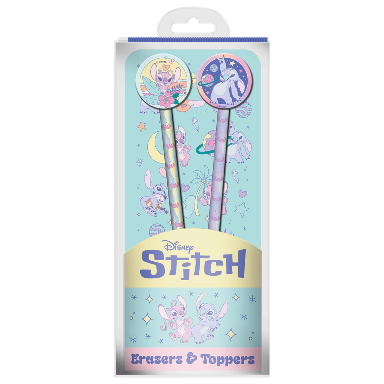 Stitch & Angel Space Rocks Set of 2 Pencils with Toppers product photo