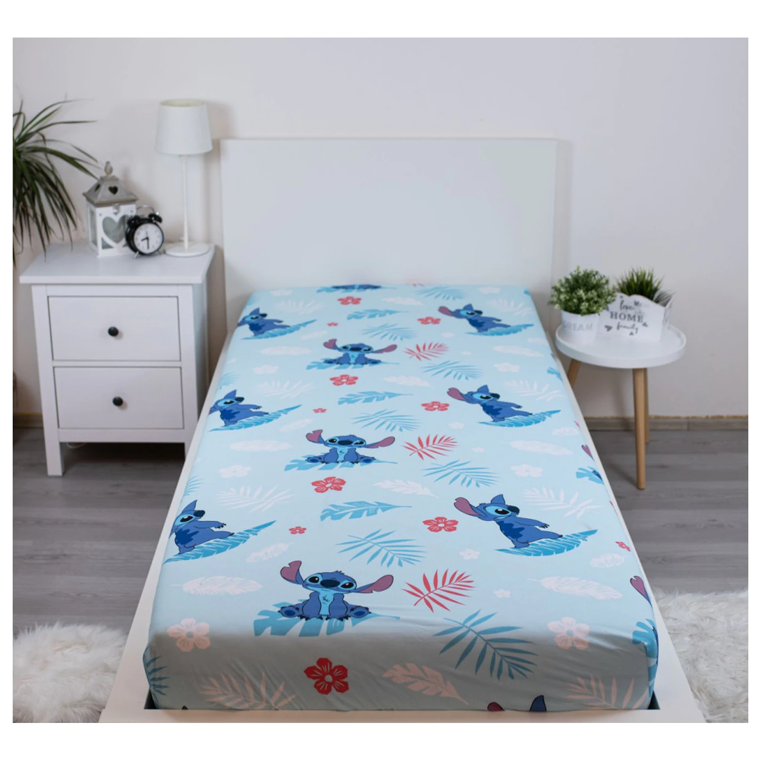 Stitch Blue Fitted Sheet 90x200 cm product photo