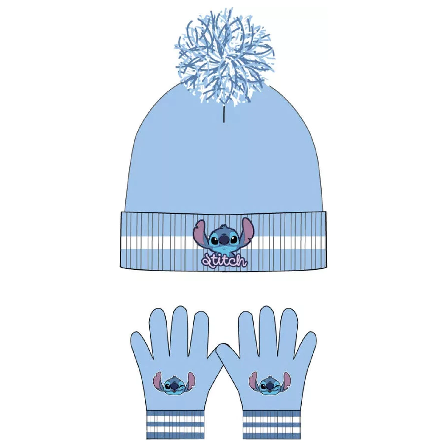 Stitch Blue Kids' Hat + Gloves Set product photo