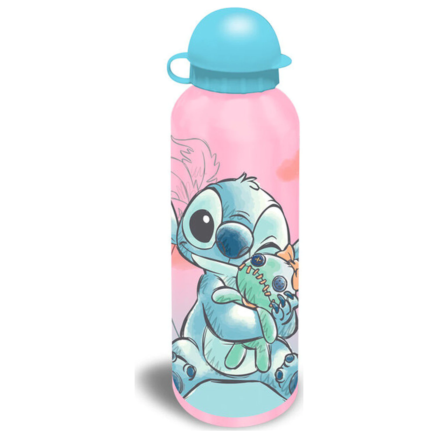 Stitch Cheeky Pink Aluminum Water Bottle with Drinking Cap 500 ml product photo