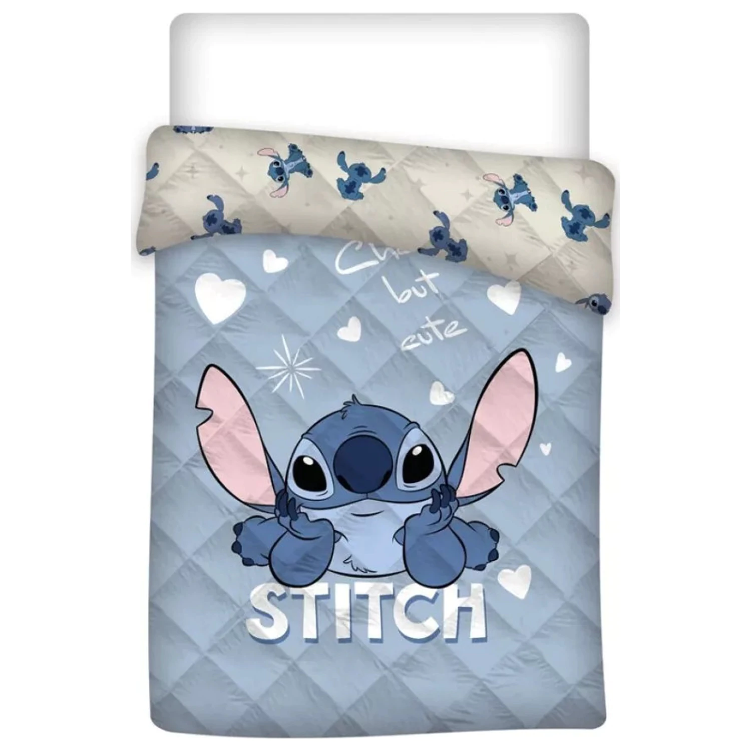 Lilo and Stitch Cute Blue Quilted Bedspread, Duvet product photo