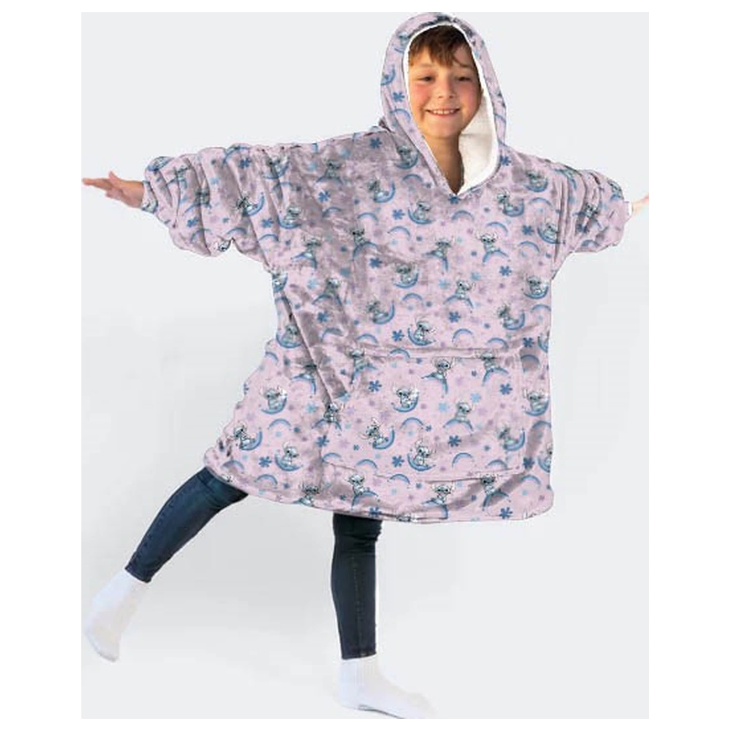 Stitch Dreamy Plush Fleece Wearable Blanket Poncho for Ages 7-14 product photo