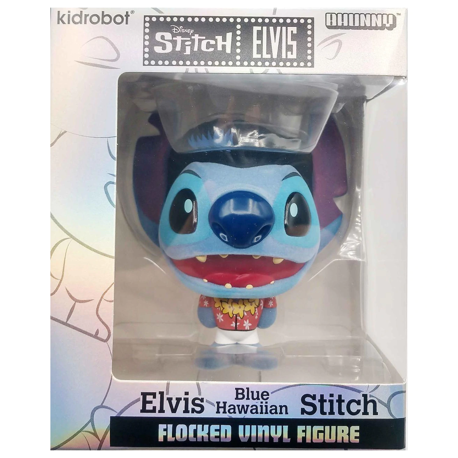 Stitch Elvis Blue Hawaiian Bhunny Flocked Vinyl Figure product photo