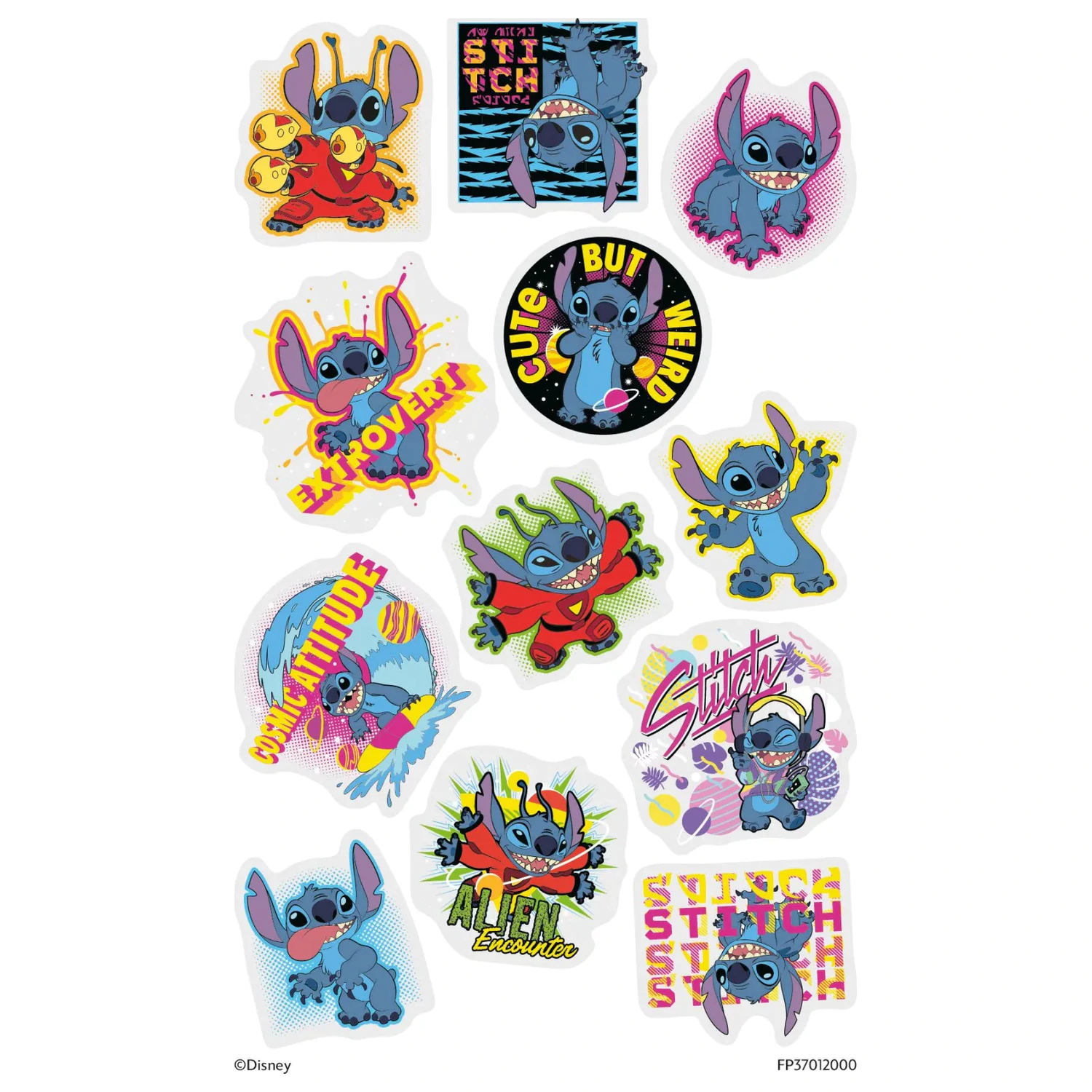 Stitch Extrovert Temporary Tattoo 12-Pack product photo