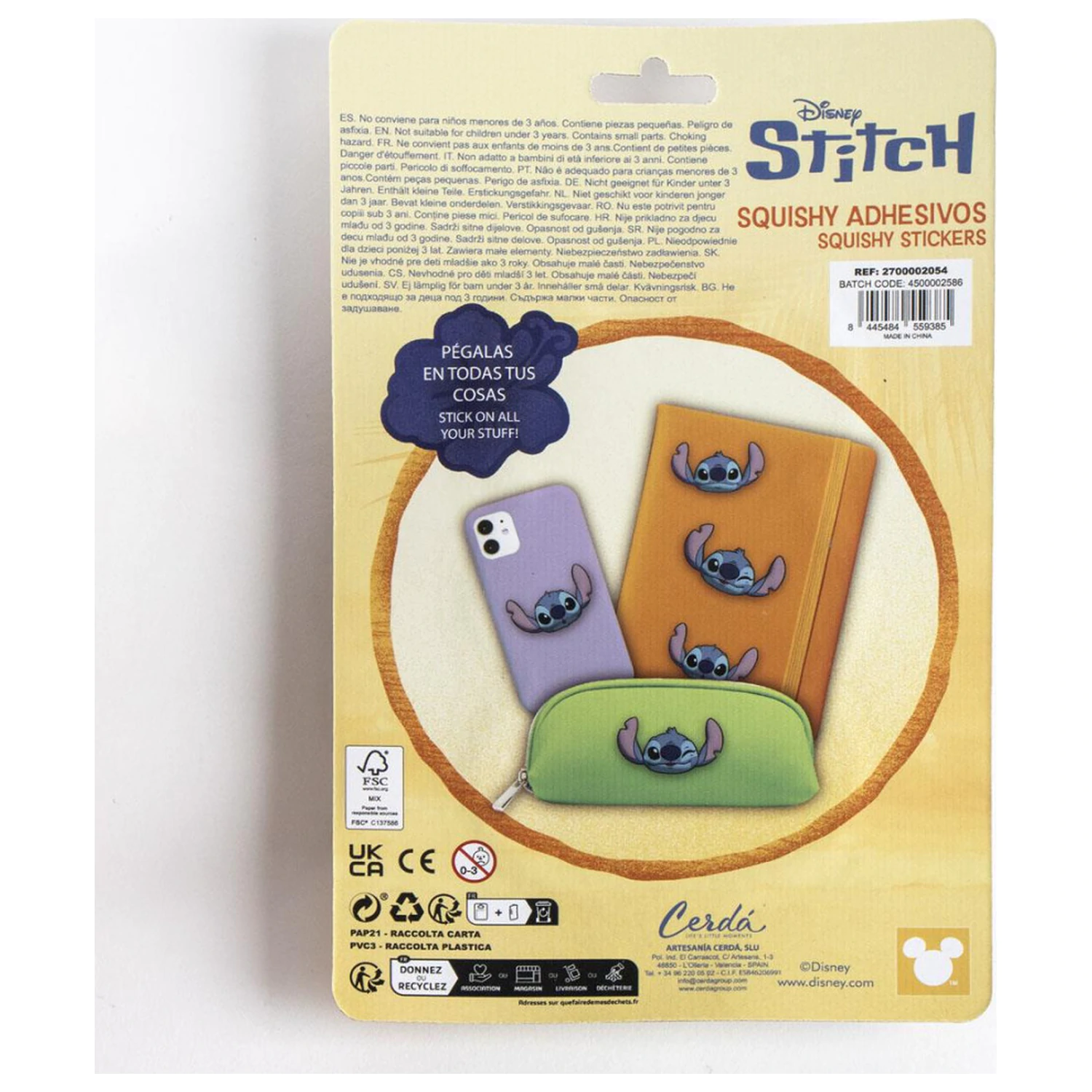 Stitch Face Decor Sticker Set 3 pc product photo