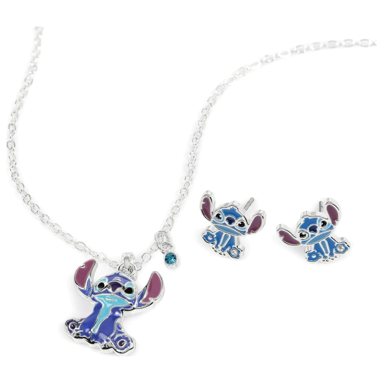 Stitch Earrings & Necklace Set Plated Brass product photo