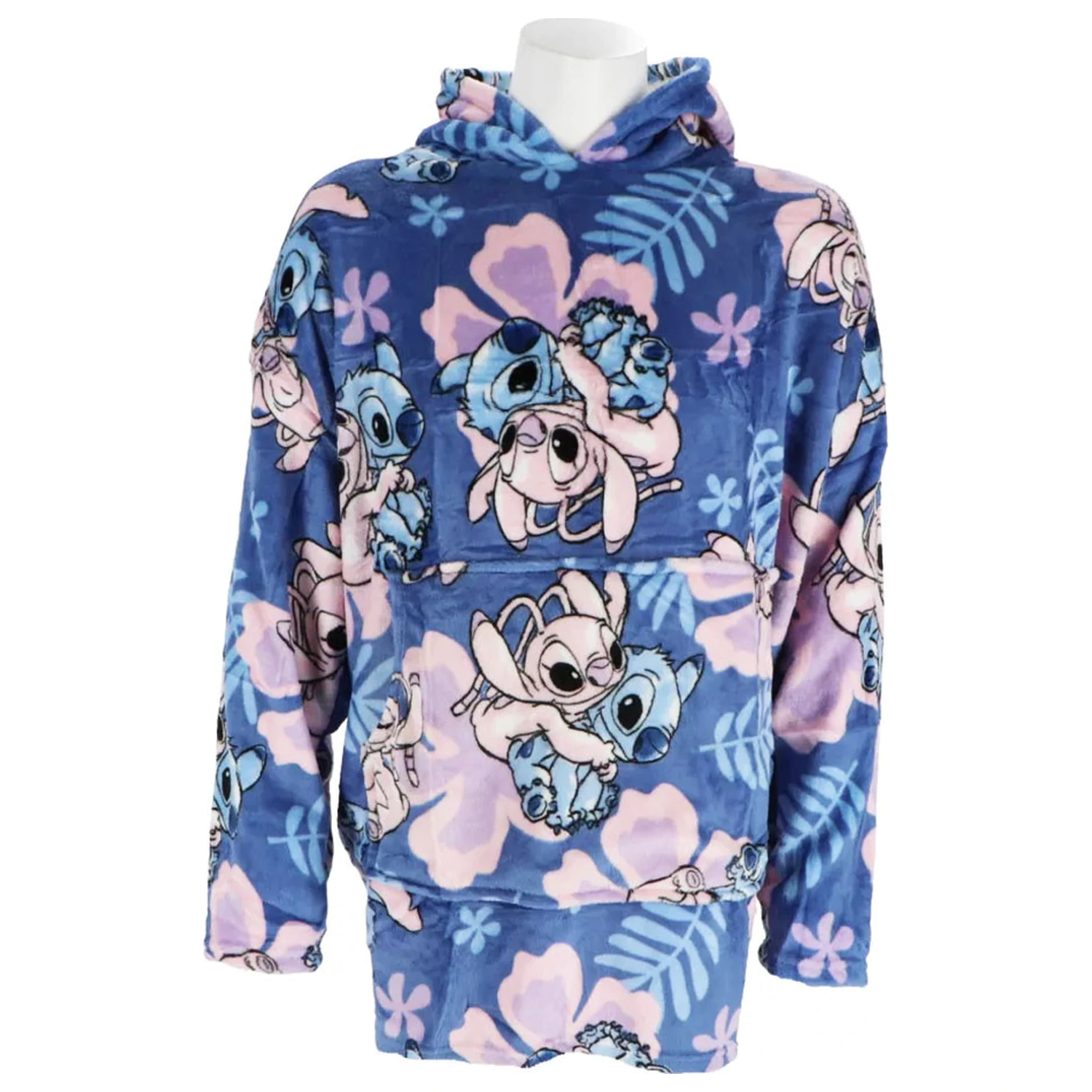 Stitch Hibiscus Slip-On Plush Fleece Blanket, Poncho 3-6 Years product photo