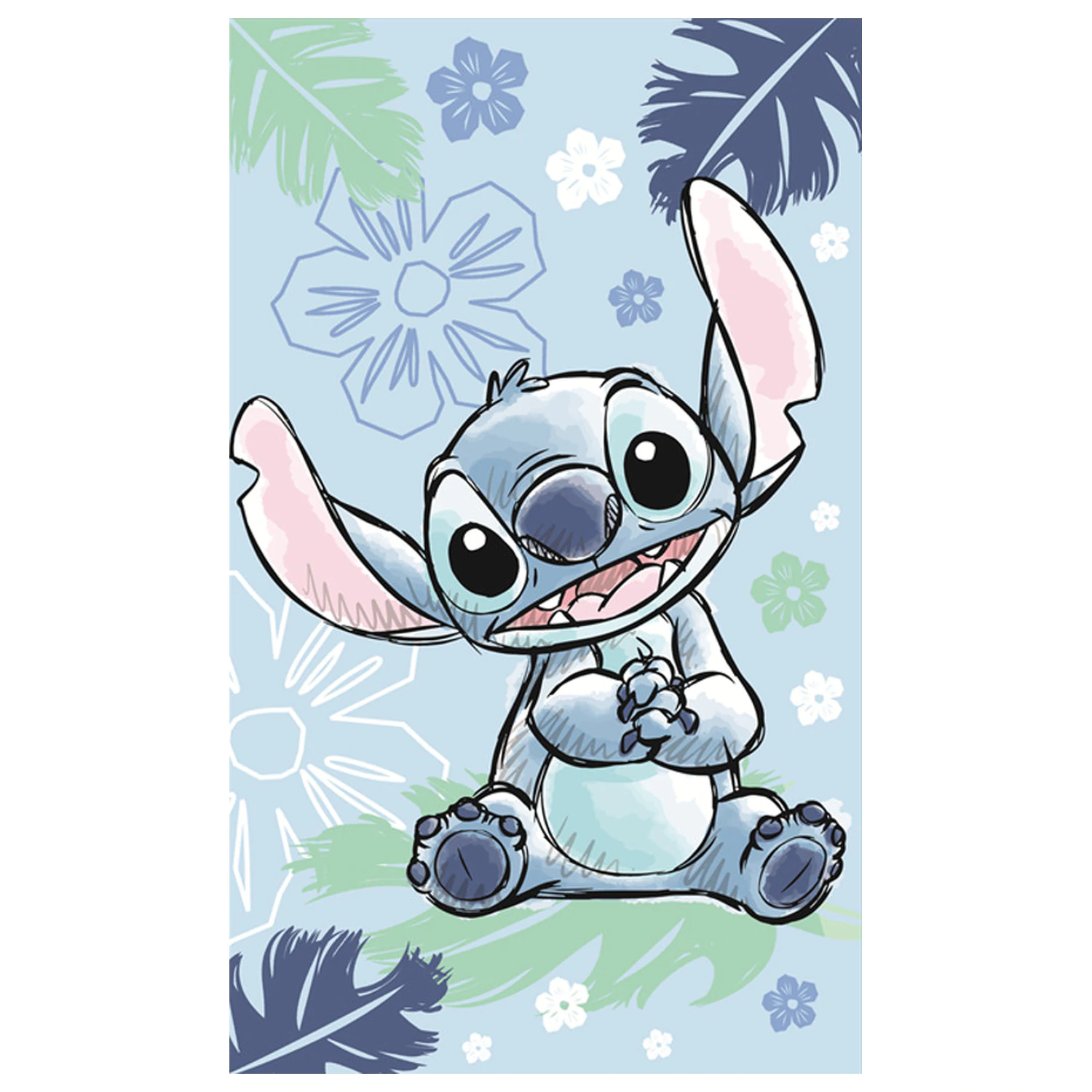 Stitch Ohana Blue Hand Towel, Face Cloth, Towel 30x50cm product photo