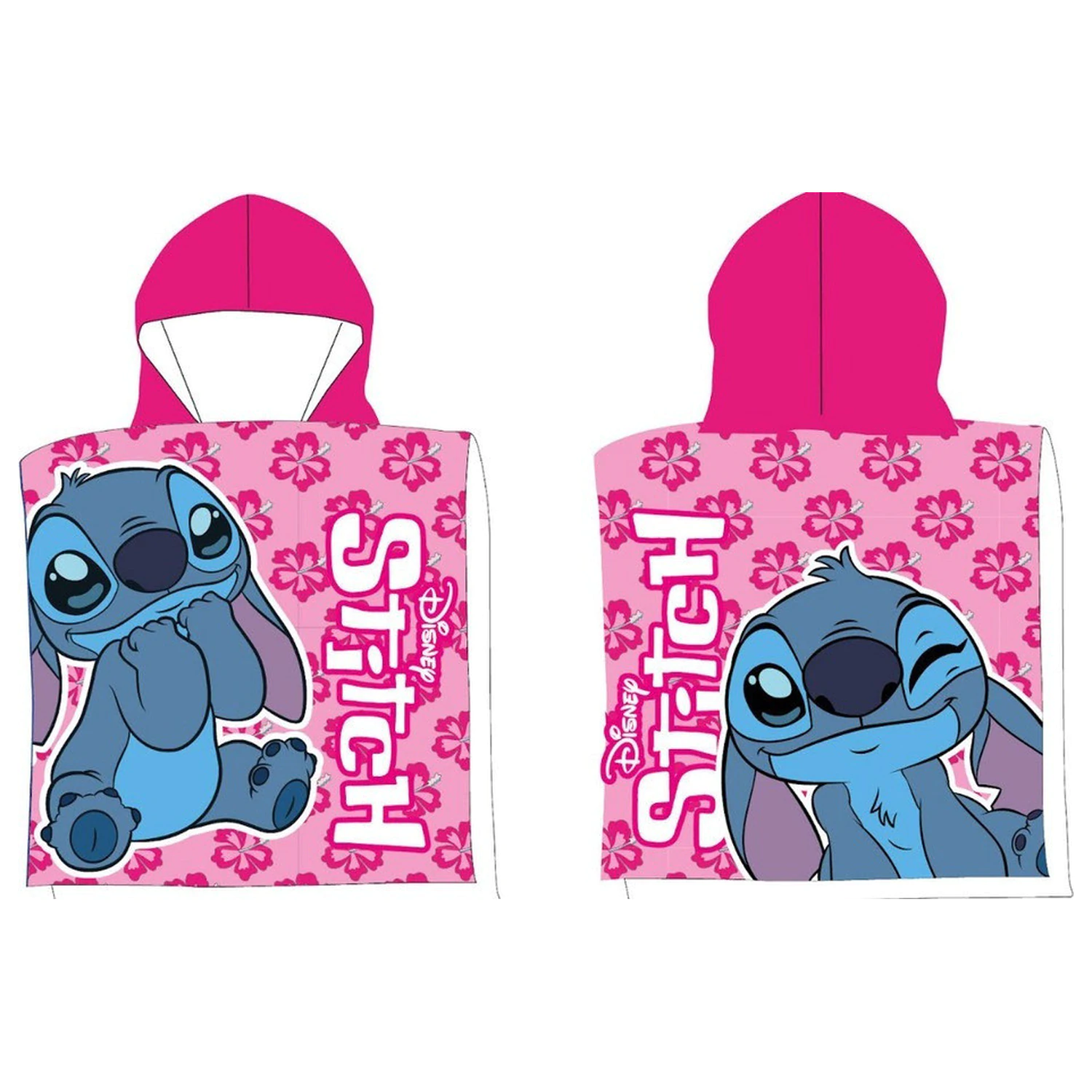 Stitch Pink Wink Beach Towel Poncho 50x100 cm product photo