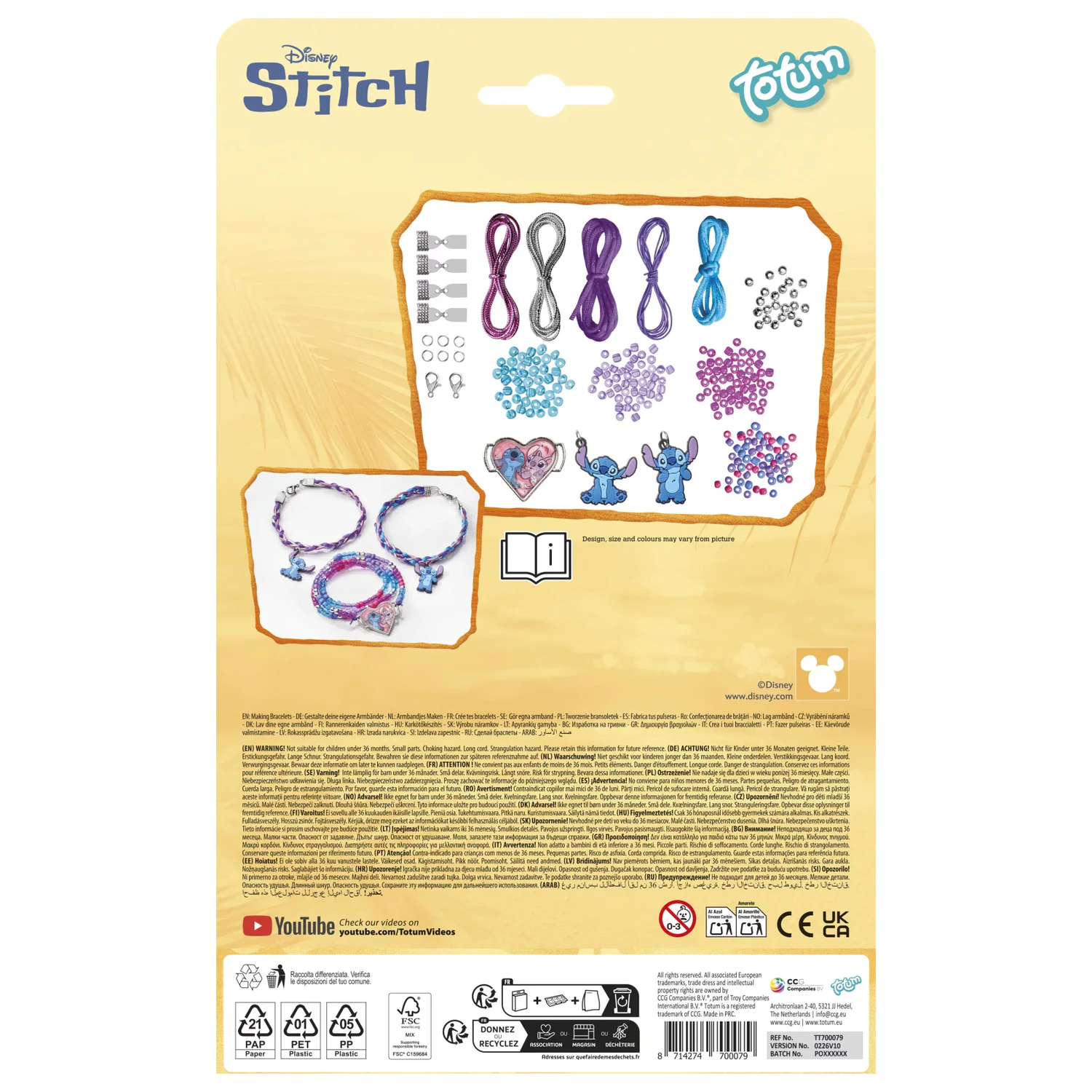 Stitch Purple charm bracelet making kit product photo