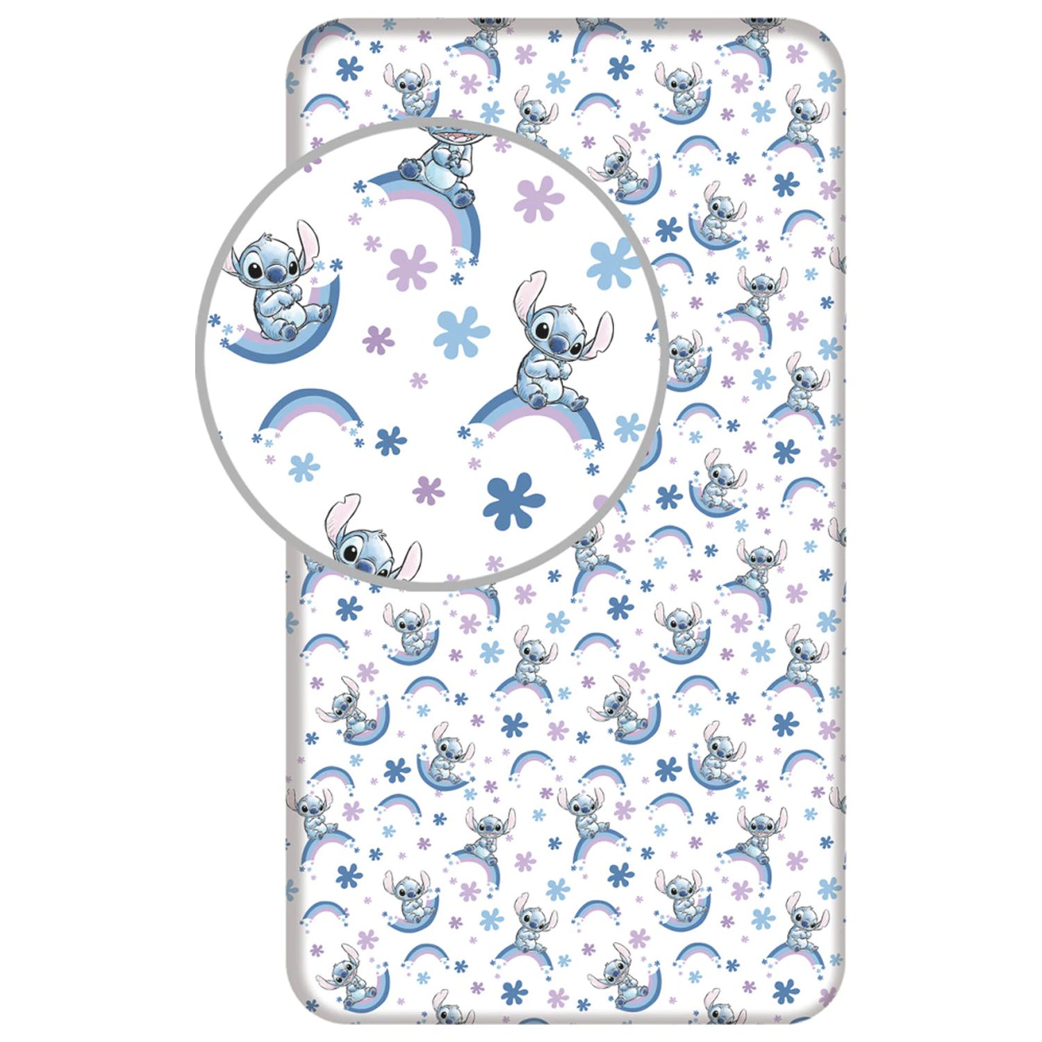 Stitch Rainbow Fitted Sheet 90x200 cm product photo