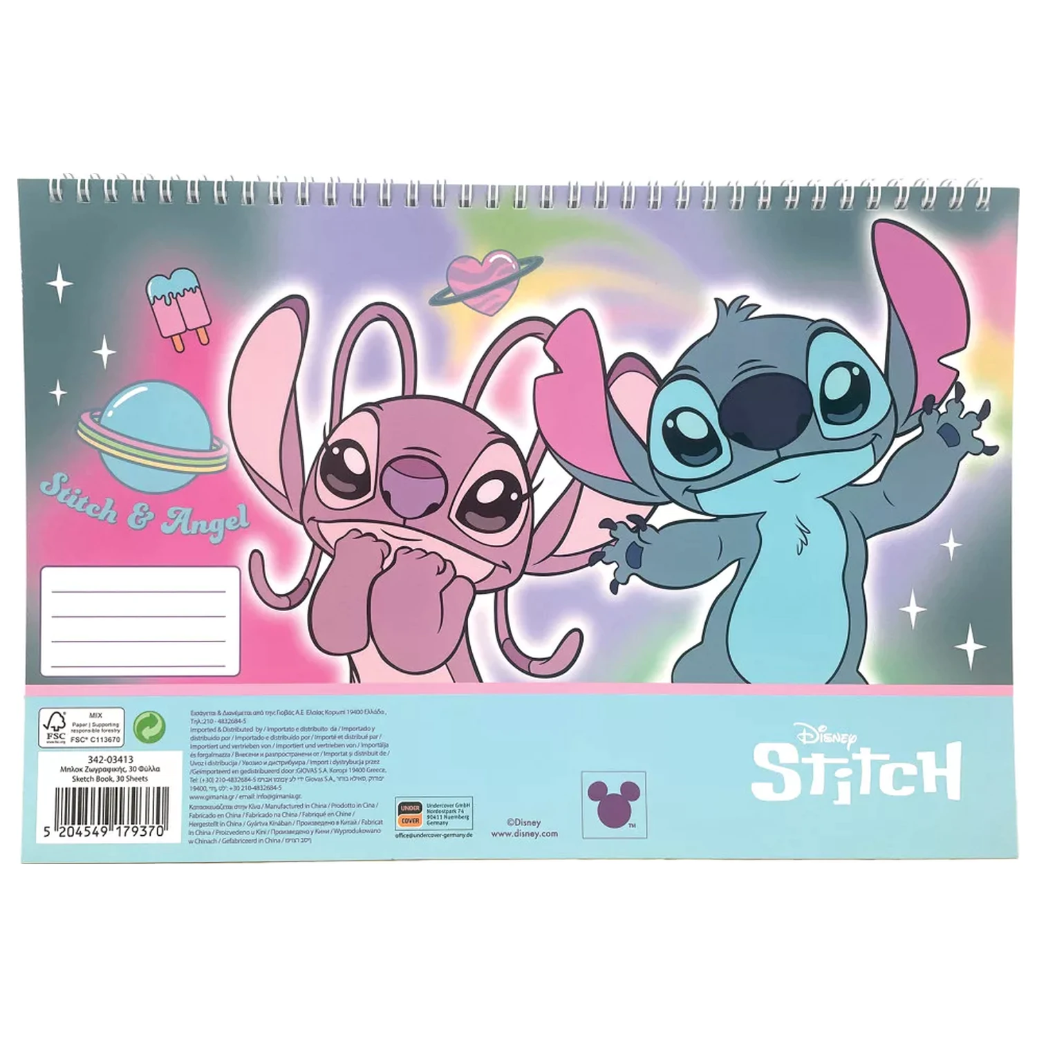 Stitch Universe A/4 Spiral Sketchbook, 30 sheets product photo
