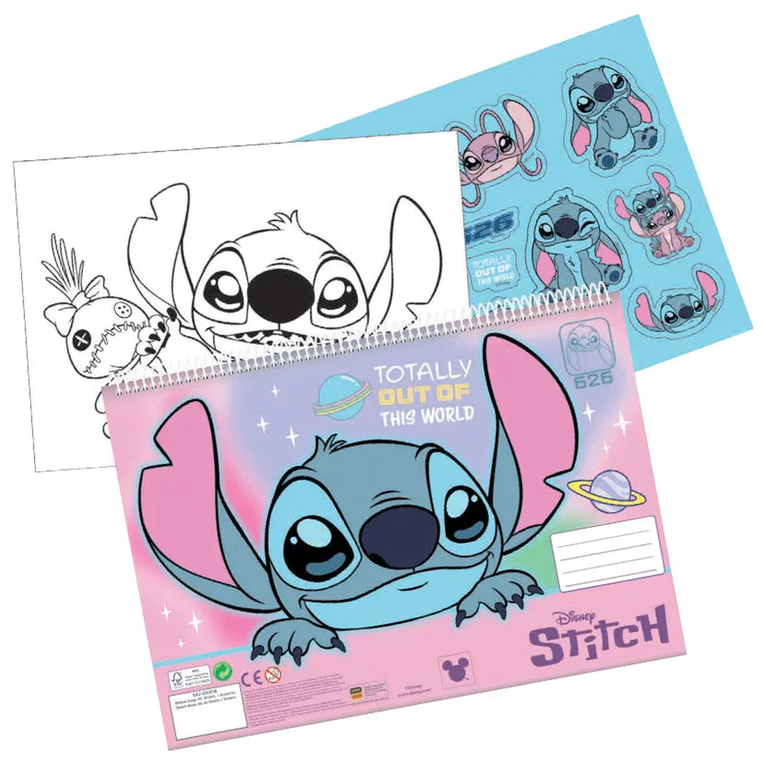 Stitch Universe A4 spiral sketchbook 40 sheets with stickers product photo