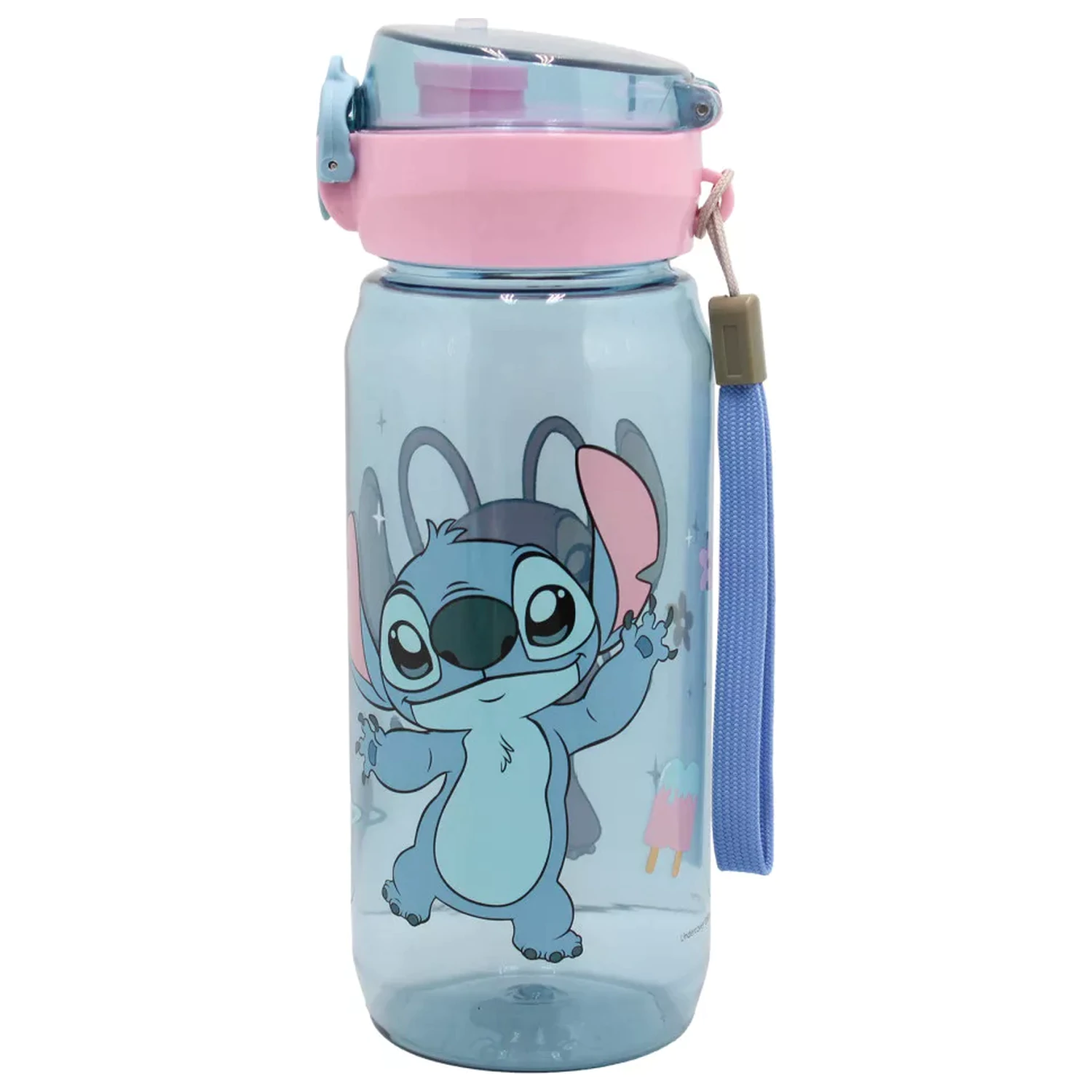 Stitch Universe plastic water bottle with hanger 600 ml product photo