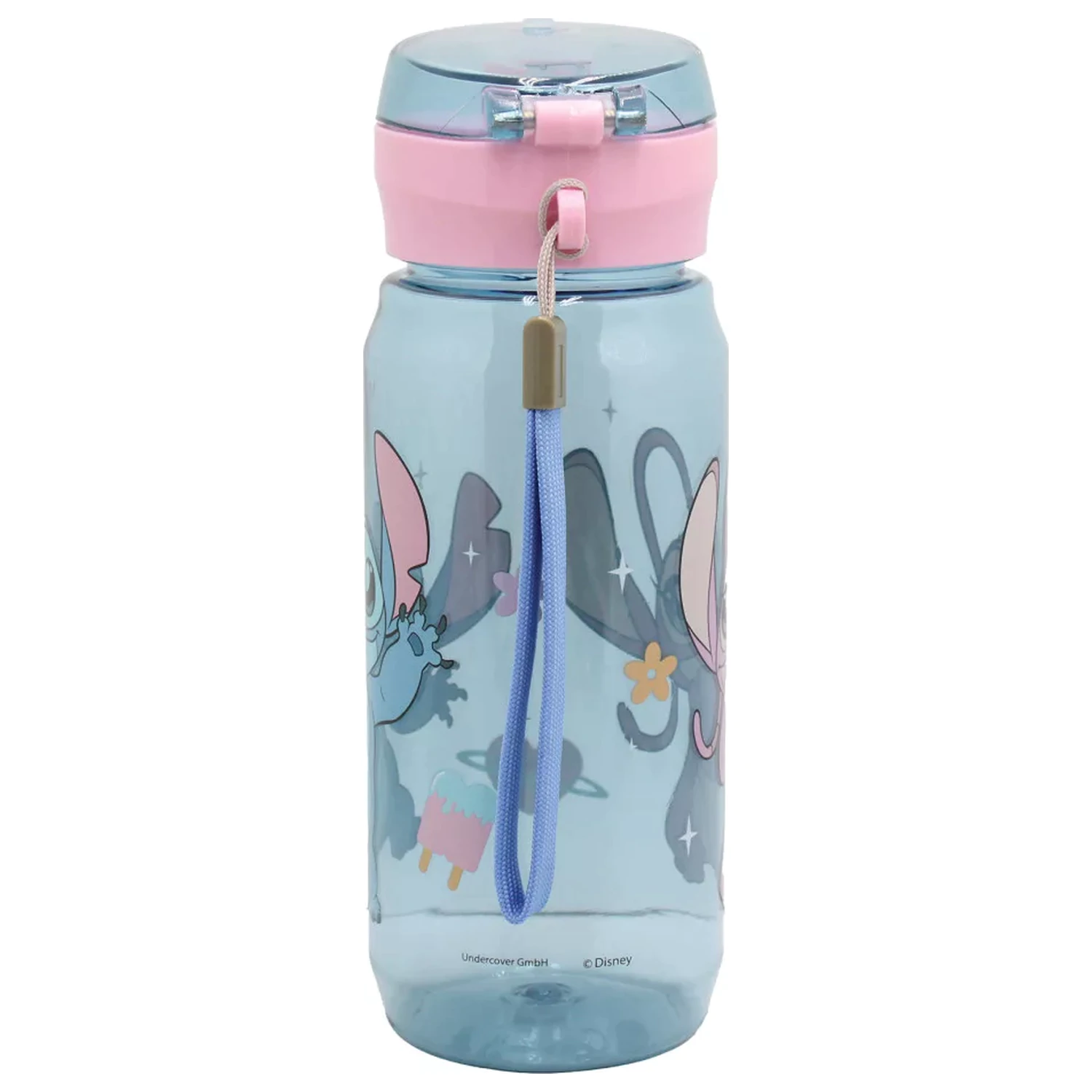 Stitch Universe plastic water bottle with hanger 600 ml product photo