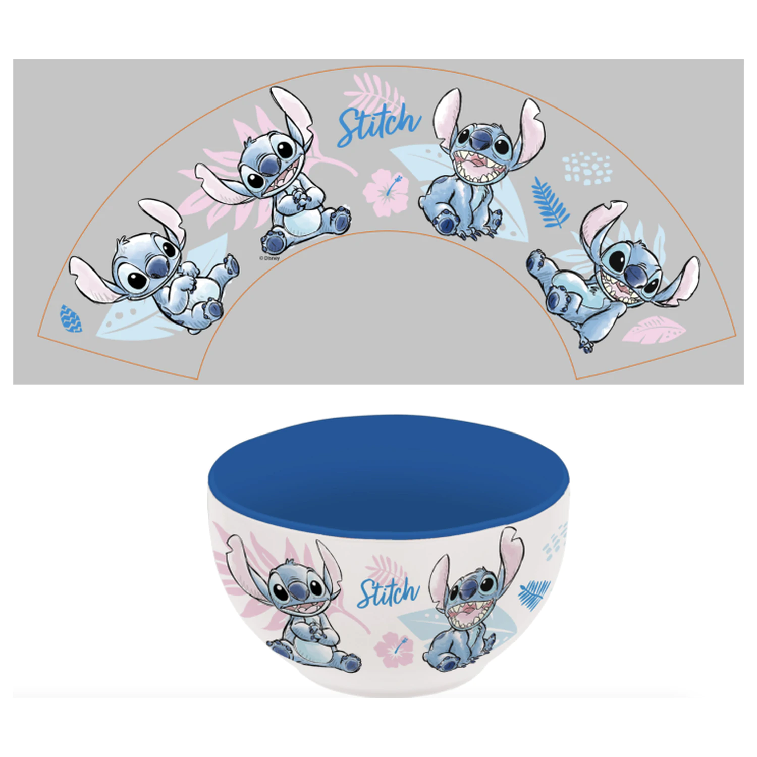 Stitch Watercolor Blue Ceramic Bowl product photo