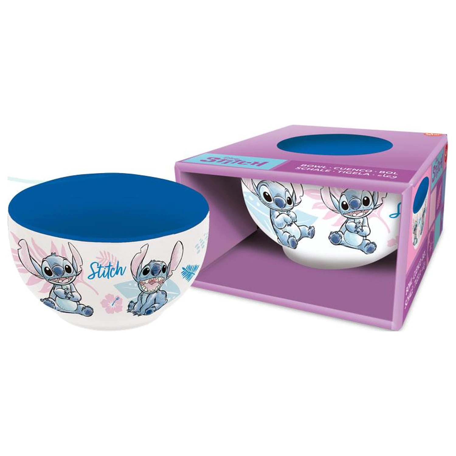 Stitch Watercolor Blue Ceramic Bowl product photo