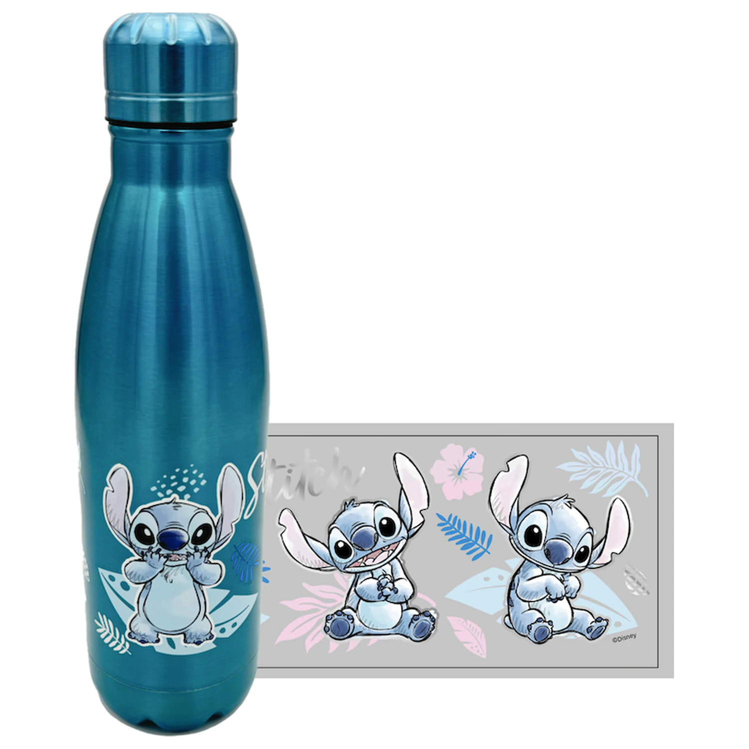 Stitch Watercolor Metalic Blue Stainless Steel Bottle 780ml product photo
