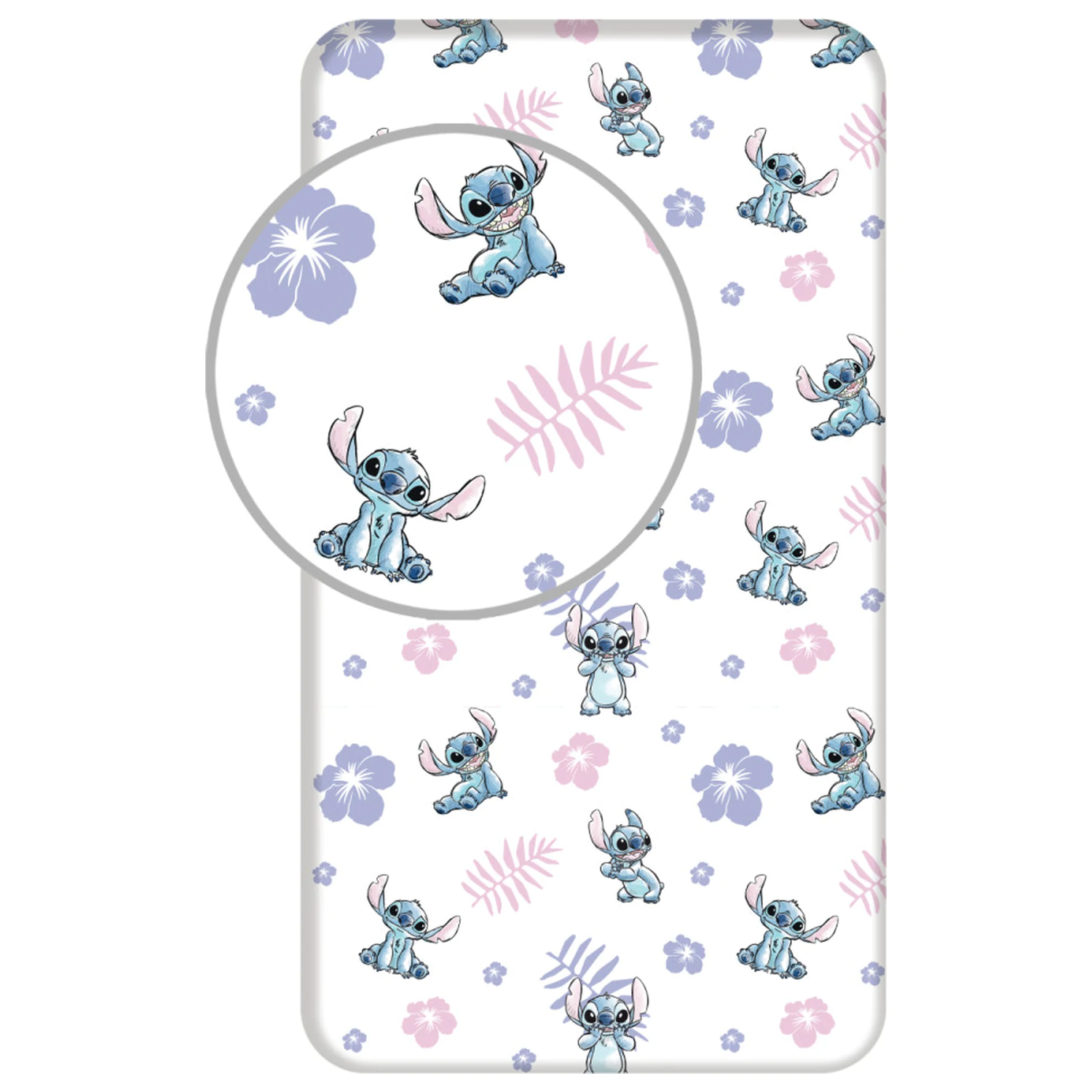 Stitch White fitted sheet 90x200 cm product photo