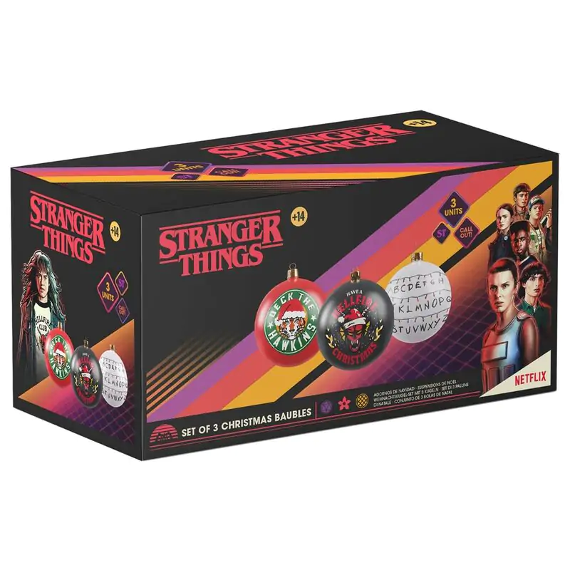 Stranger things Set 3 Christmas ornaments product photo