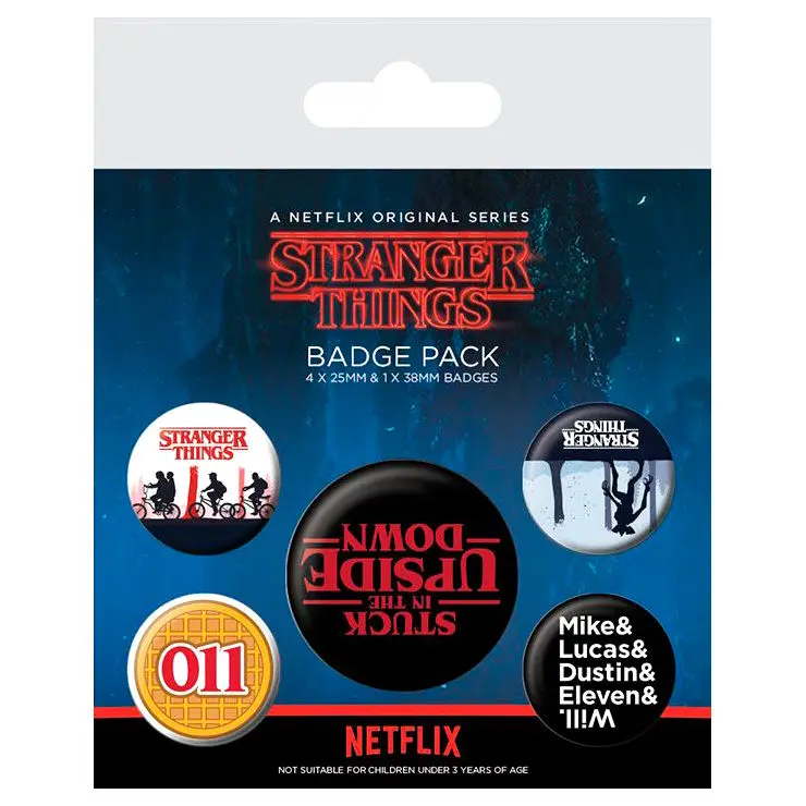 Stranger Things Pin-Back Buttons 5-Pack Upside Down product photo