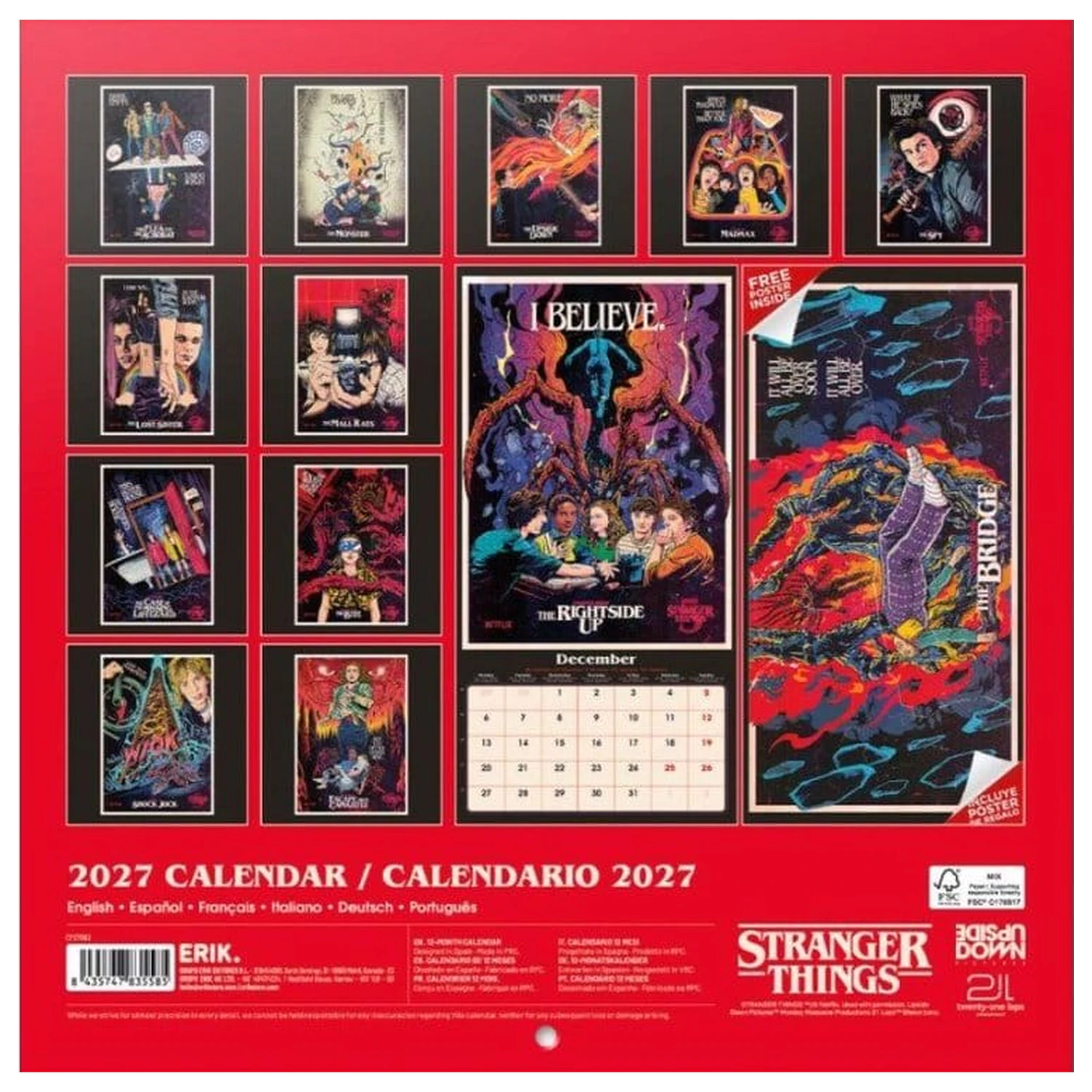 Stranger Things Wall Calendar 2027 30 x 30 cm product photo