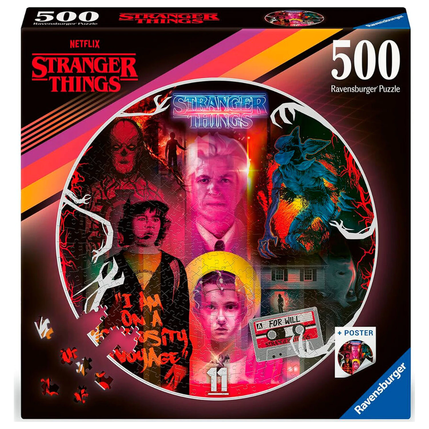 Stranger Things Round Jigsaw Puzzle Friends Don't Lie (500 pieces) product photo