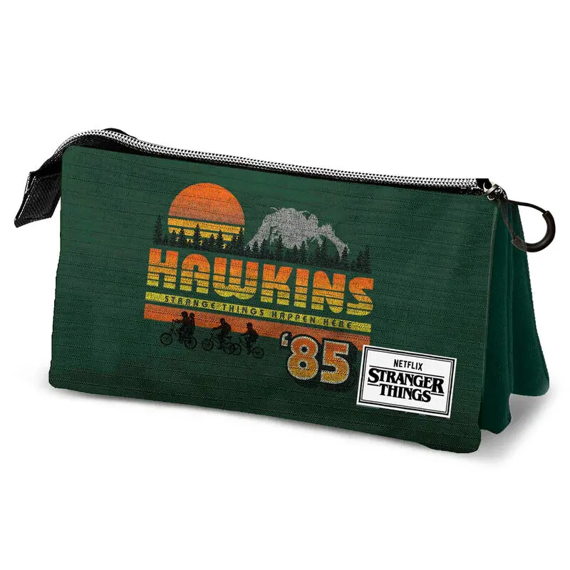 Stranger Things Hawkins 85 triple pencil case product photo