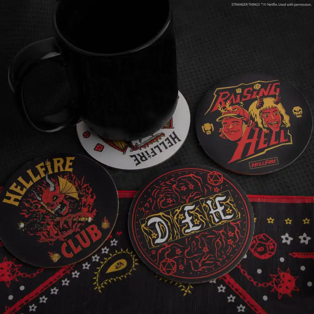 Stranger Things Coaster 4-Pack Hellfire Club termékfotó