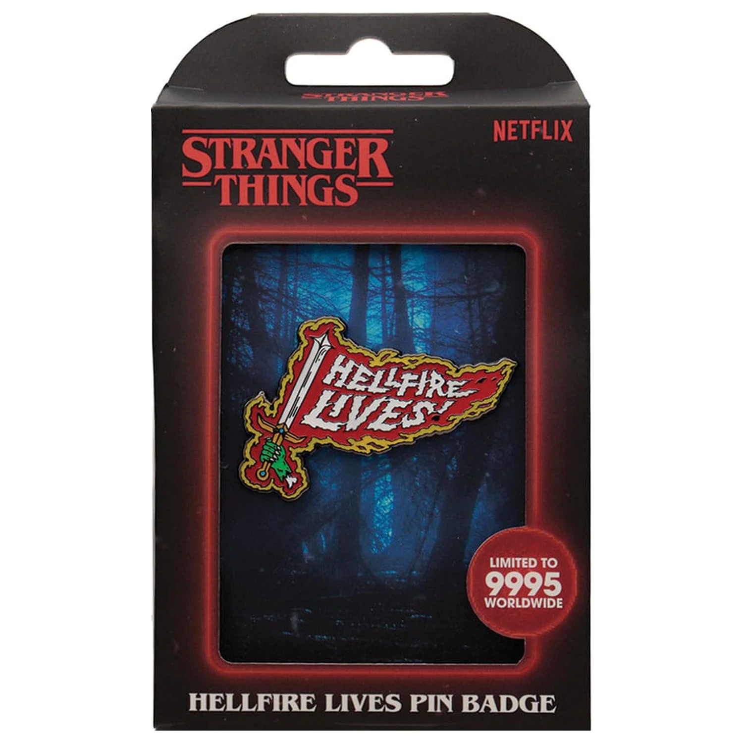 Stranger Things Pin Badge Hellfire Lives Limited Edition      product photo