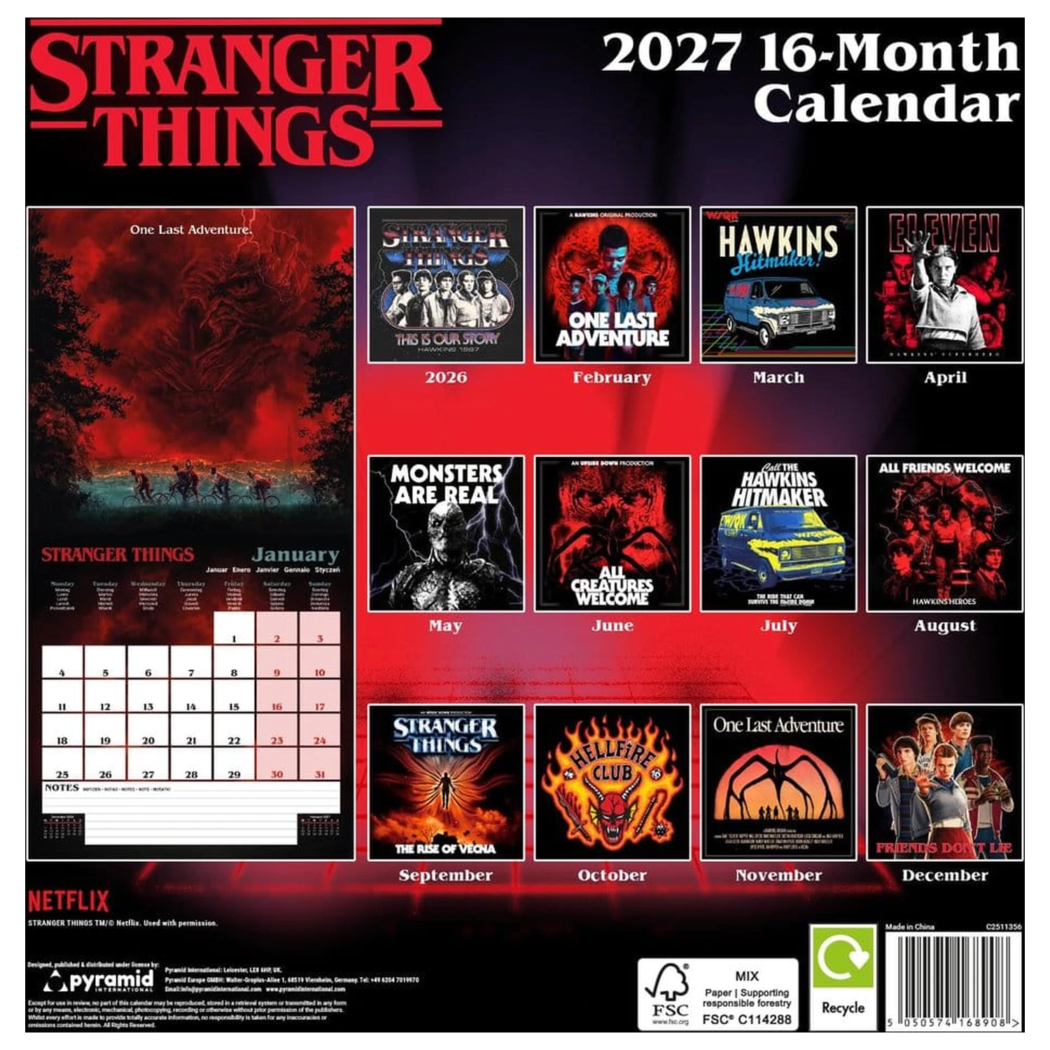 Stranger Things Calendar 2027 30 x 30 cm product photo
