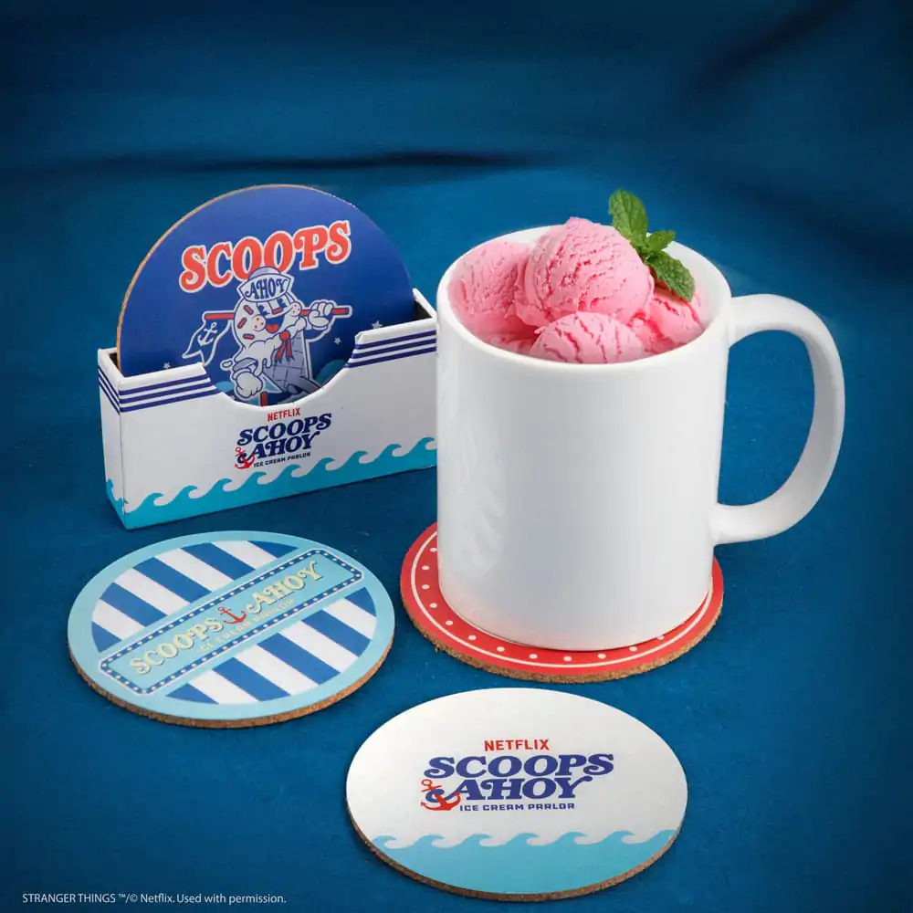 Stranger Things Scoops Ahoy Coaster 4-Pack  product photo