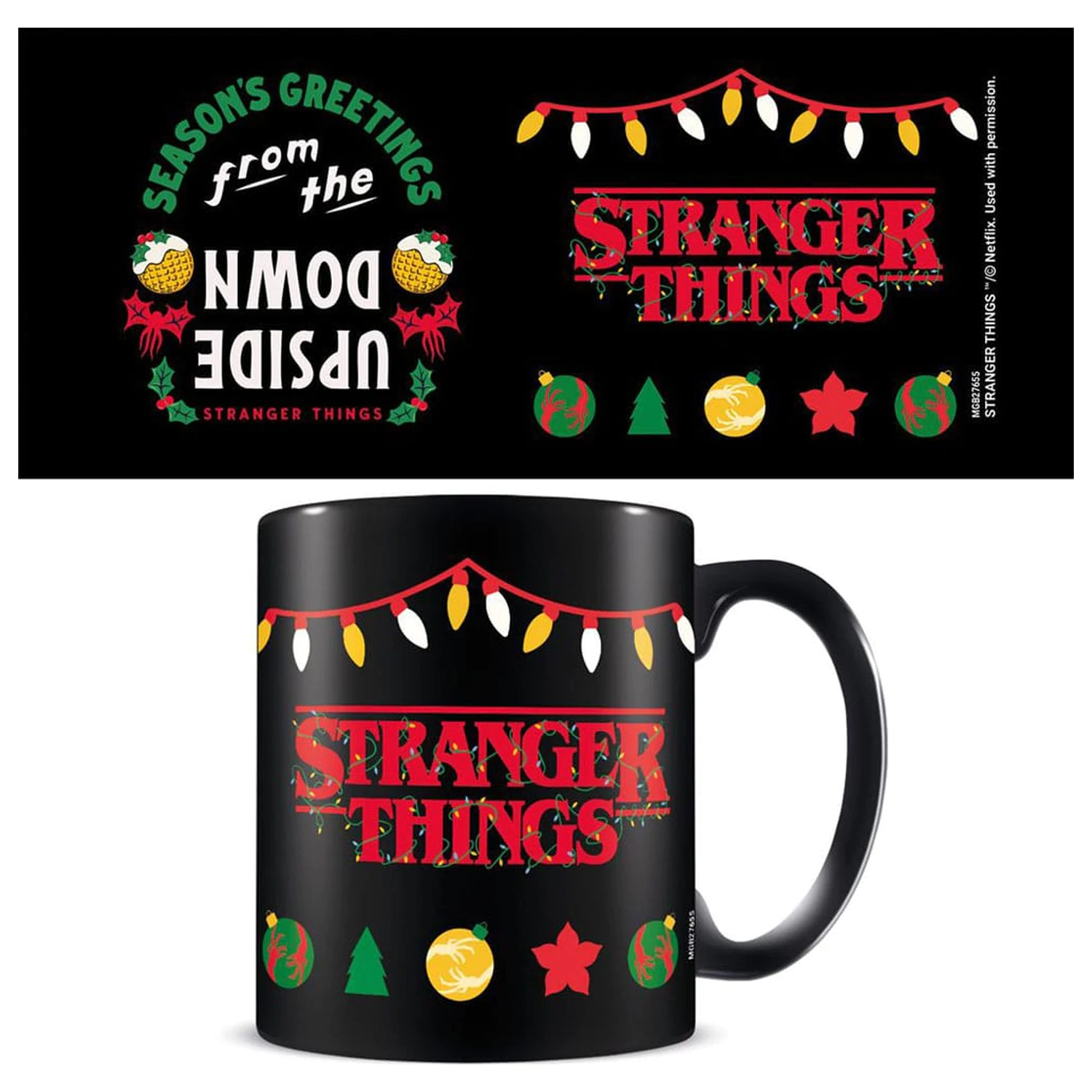 Stranger Things Mug Seasons Greetings Upside Down  product photo