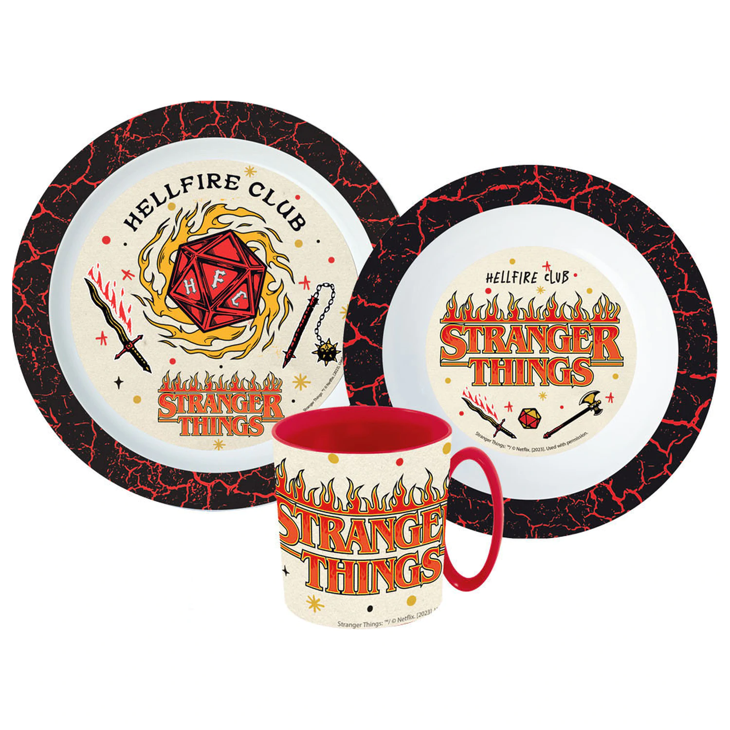 Stranger Things Upside Down Dinnerware Set, Micro Plastic Set with Mug product photo