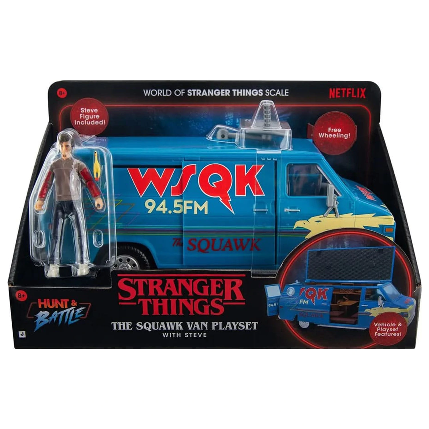 Stranger Things World Of Figure & Vehicle Vehicle with Actionfigure The Squawk van Playset with Steve   product photo
