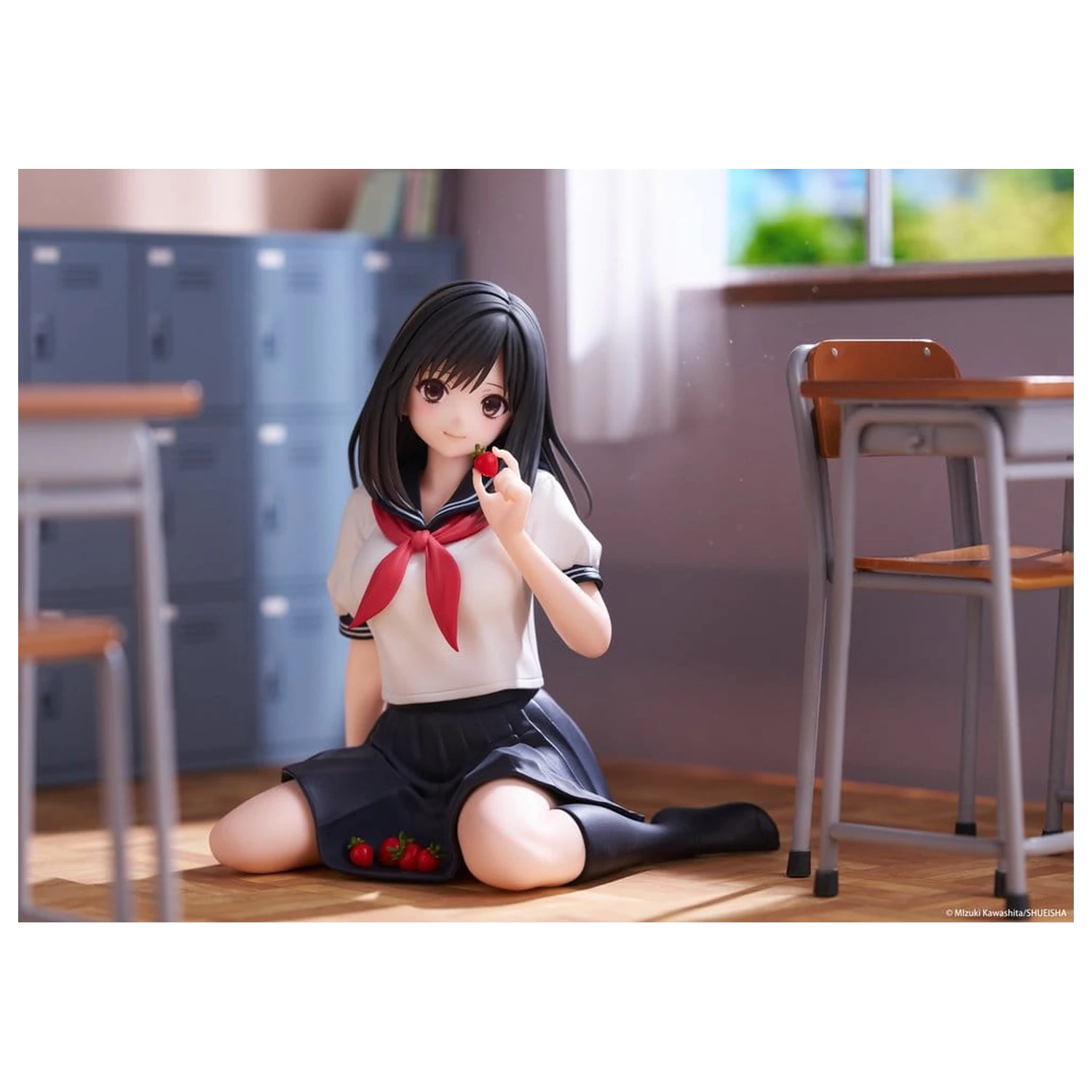Strawberry 100% Desktop Cute PVC Figure Aya Tojo (School uniform Ver.) 13 cm product photo