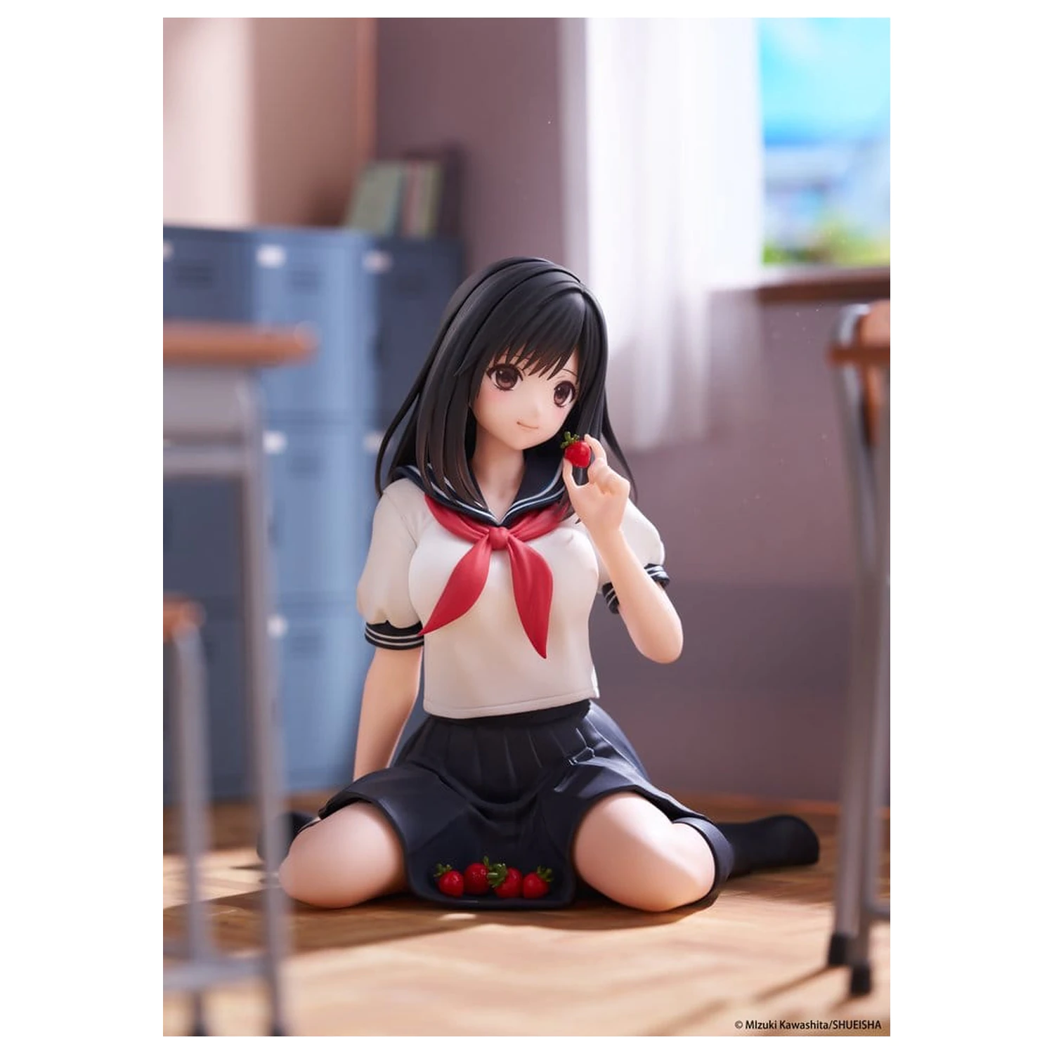 Strawberry 100% Desktop Cute PVC Figure Aya Tojo (School uniform Ver.) 13 cm product photo