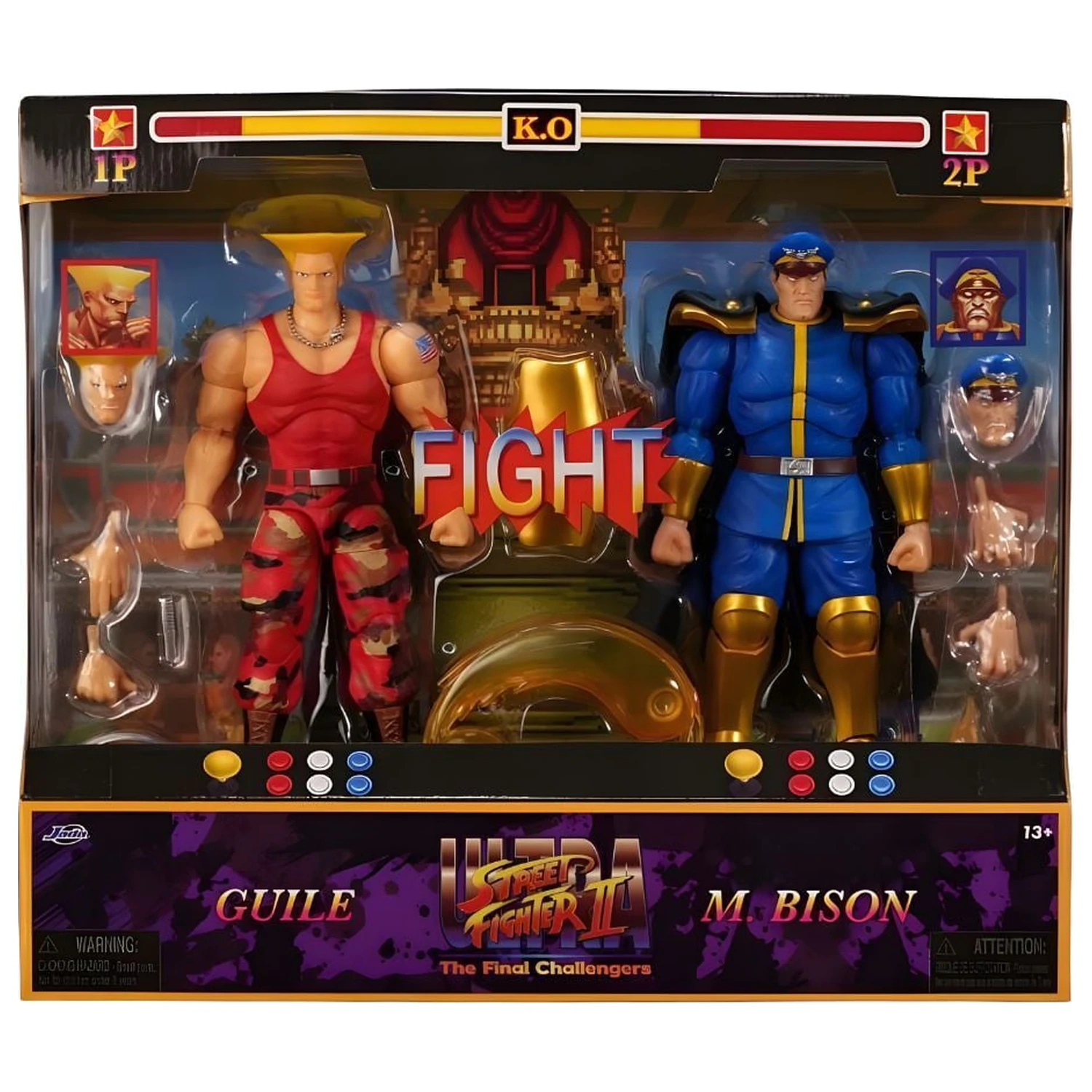 Street Fighter II Guile y Bison pack 2 figures 15cm product photo