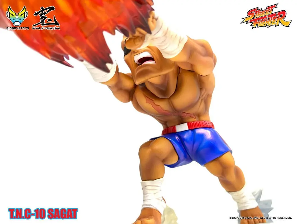Street Fighter PVC Statue with Sound &amp; Light Up Sagat 17 cm product photo